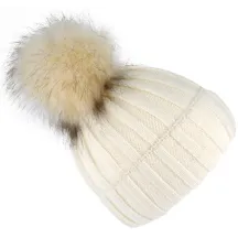 Perla Cream Pompon Cap -Traclet