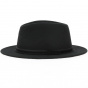 Black Wool Felt Ambierle Fedora Hat - Traclet