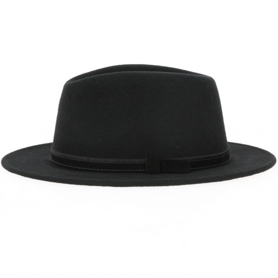 Fedora Ambierle Felt Wool Hat Black- Traclet Fedora Ambierle Felt Wool Hat Black- Traclet