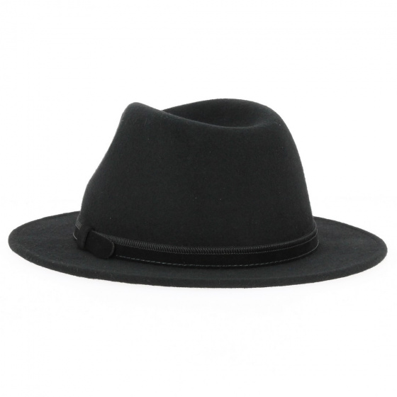 Fedora Ambierle Felt Wool Hat Black- Traclet Fedora Ambierle Felt Wool Hat Black- Traclet
