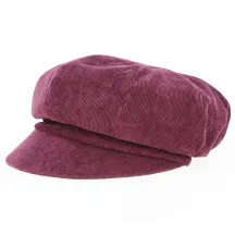 Casquette Gavroche Elorine Velours Prune - Traclet