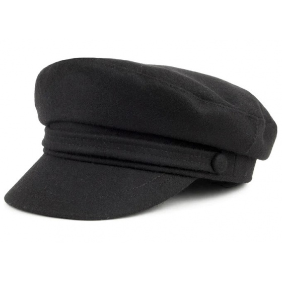 Black Wool Fiddler Sailor Cap - Traclet