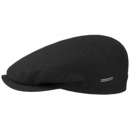 Oakland Wool Flat Cap Black -Stetson