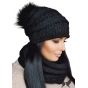 Liana Beige Bonnet Pompon & Snood Set - TRACLET