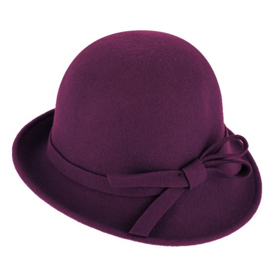 Chapeau Cloche violet Lidia Feutre Laine- Traclet Chapeau Cloche violet Lidia Feutre Laine- Traclet