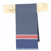 Nono silk scarf in navy blue and red - Traclet
