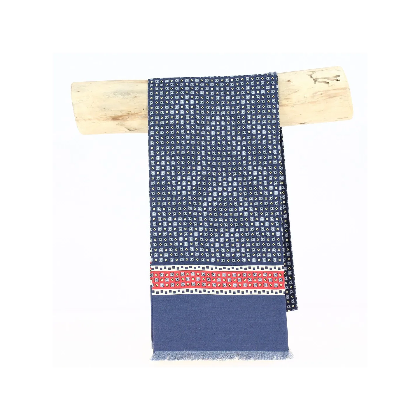 Nono silk scarf in navy blue and red - Traclet