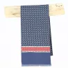 Foulard en soie Nono bleu marine et rouge - Traclet