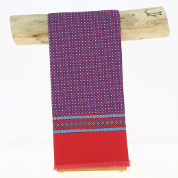 Foulard en soie Nono rouge et bleu - Traclet