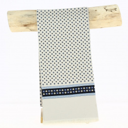 Paolo beige and blue silk scarf - Traclet