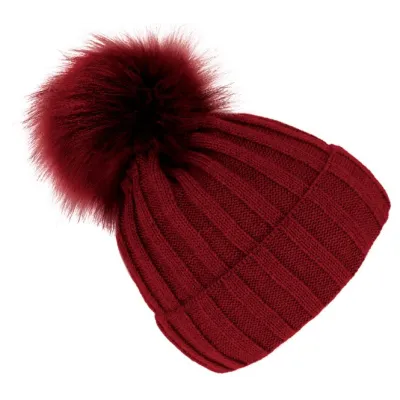 Bonnet à Pompon Perla bordeaux - Traclet