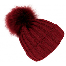 Perla burgundy pompom hat - Traclet