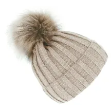 Perla Beige Pompom Beanie - Traclet - Traclet Boutique Reference: 17507| Traclet Hat Shop