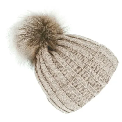 Perla Beige Pompom Beanie - Traclet - Traclet Boutique Reference: 17507| Traclet Hat Shop