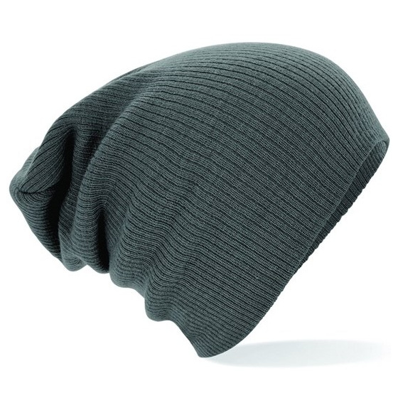Gray Oversize Acrylic Beanie - Beechfield