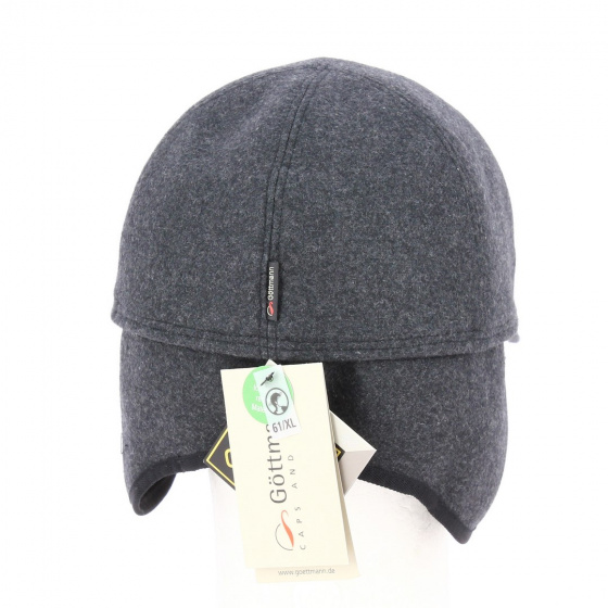 Casquette Cache-Oreilles Monaco Gore-Tex Laine Anthracite - Gottmann