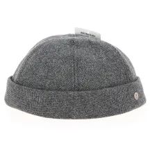 Bonnet Docker Tweed Laine Gris - Traclet