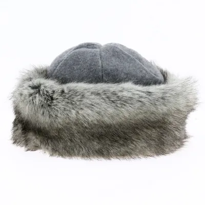 Toque Marmotte polaire grise & fausse fourrure grise - Traclet