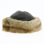 Toque Marmotte polar grey & faux fur beige - Traclet
