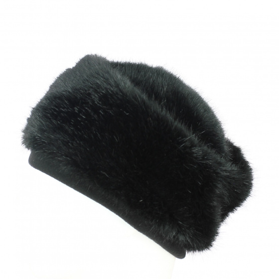 Women's Black Lola Beanie with Pompoms - Traclet