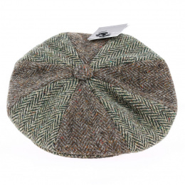 Casquette Irlandaise Gatsby Laine Chevron Marron et Vert - Hatman