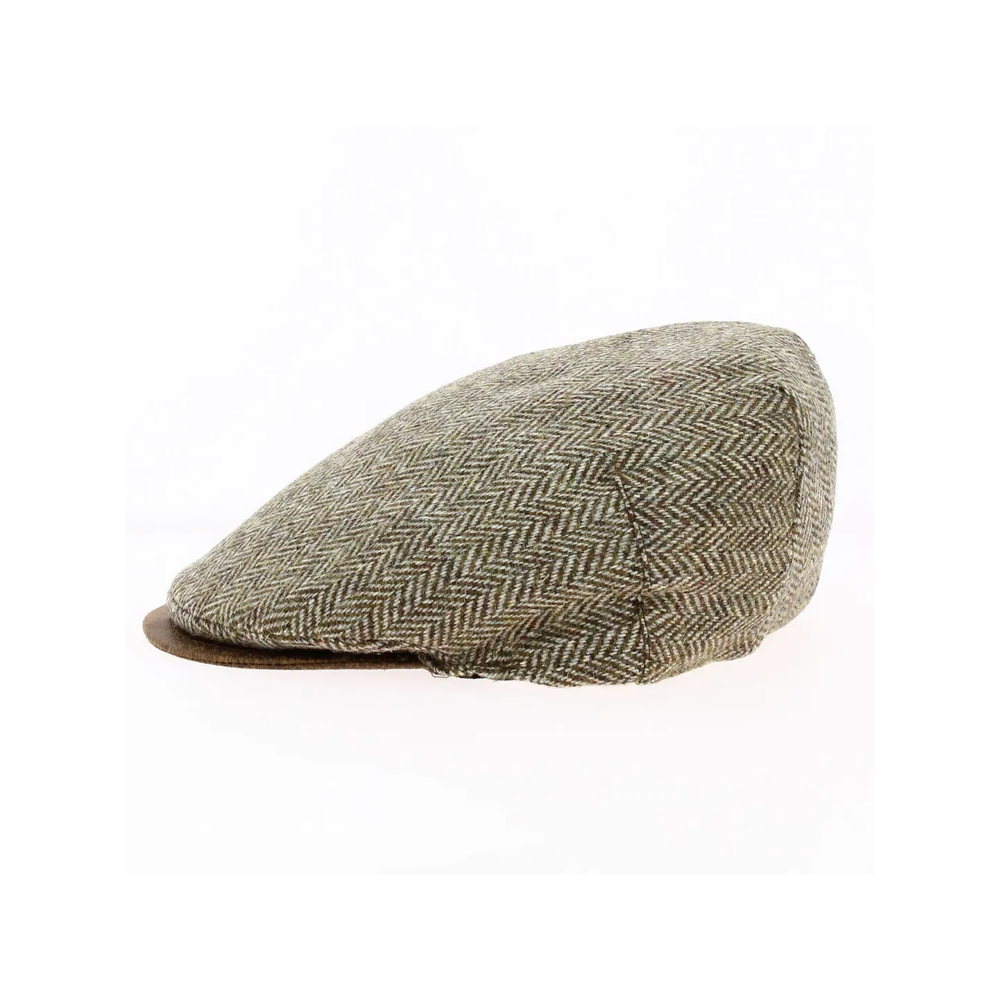 Casquette plate chevrons beige visière marron - Traclet