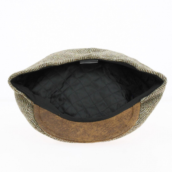 Casquette plate chevrons beige visière marron - Traclet