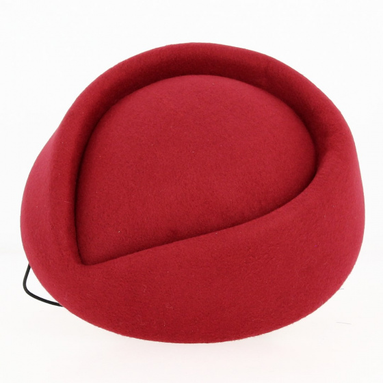 Felt Tambourine - Stewardess Pillbox Hat Garnet - Traclet