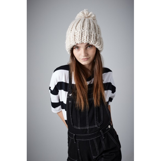 Bonnet à Pompon Oversize Ecru - Beechfield Bonnet à Pompon Oversize Ecru - Beechfield