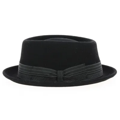 Chapeau Porkpie Jones Feutre Laine Noir- Traclet
