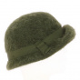 Olive Angora Cloche Hat - Traclet