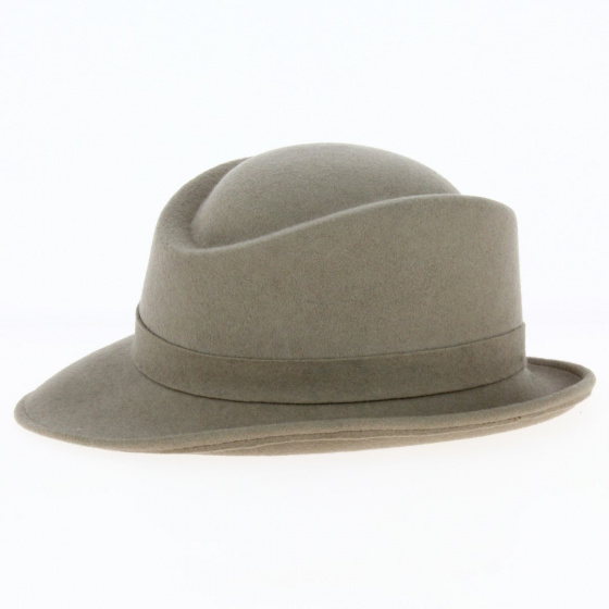 Trilby Asymmetrical Beige Hat - Traclet Trilby Asymmetrical Beige Hat - Traclet