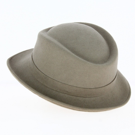 Chapeau Trilby Asymétrique Beige - Traclet Chapeau Trilby Asymétrique Beige - Traclet