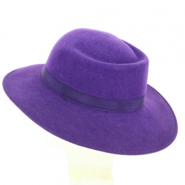 Purple Wool Felt Floppy Hat - Traclet