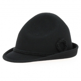 Tyrolean hat Felt Wool Black - Traclet