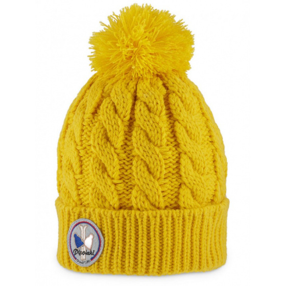Gstaad yellow pompom hat - Pipolaki