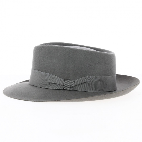 Chapeau Fedora Feutre Laine Gris - Traclet