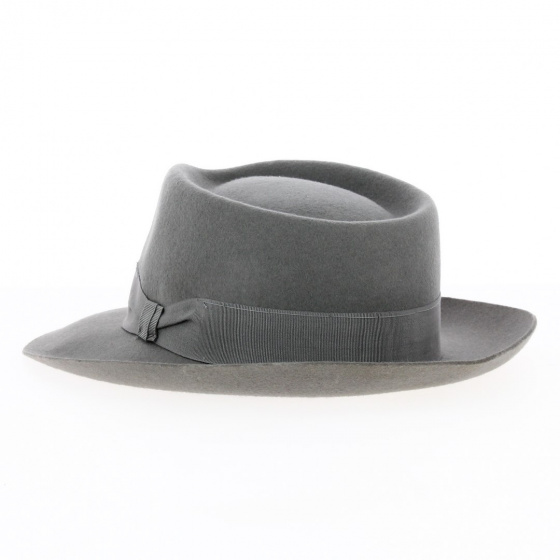 Fedora Grey Wool Felt Hat - Traclet Fedora Grey Wool Felt Hat - Traclet