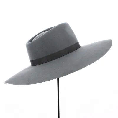 Chapeau Fedora Grands Bords Montana Feutre Laine Gris - Traclet