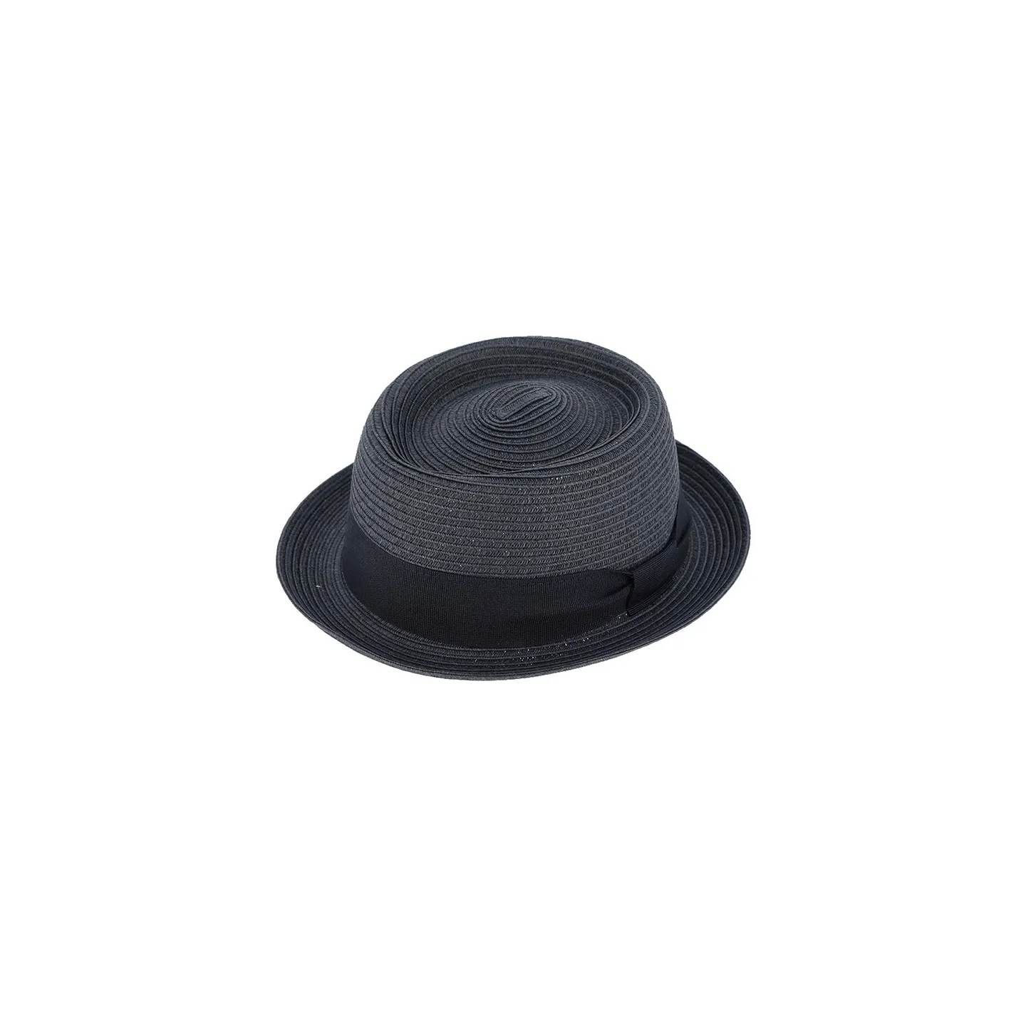 Chapeau Pork Pie Paille Racou Marine - Traclet