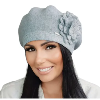 Women's Elicia Grey Wool Beret - Traclet