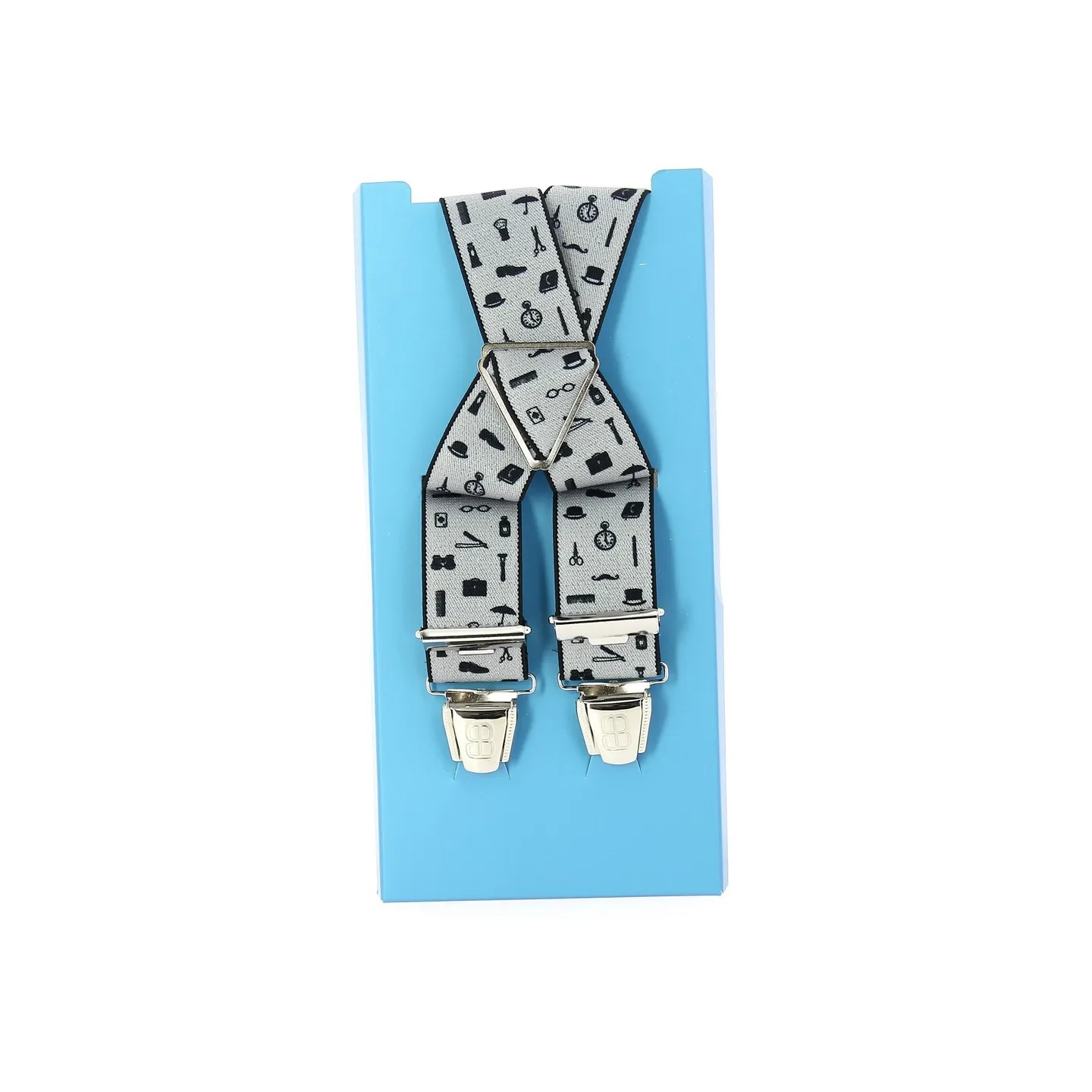 Beige Patterned Suspenders -Traclet
