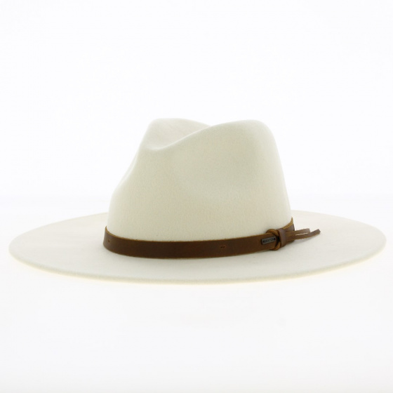 Chapeau Fedora Field Proper Feutre Laine Blanc - Brixton