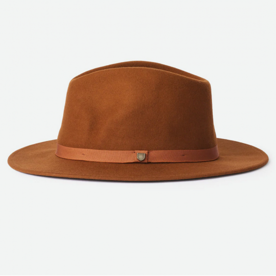 Fedora Messer Packable Brown Wool Felt Hat - Brixton Fedora Messer Packable Brown Wool Felt Hat - Brixton