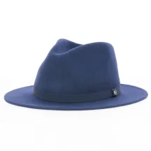 Chapeau Fedora Messer Packable Feutre Laine Marine - Brixton