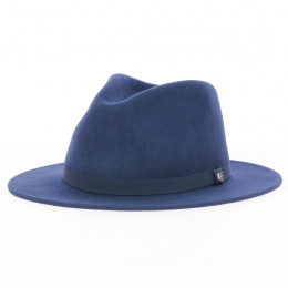 Fedora Messer Packable Hat Wool Felt Navy - Brixton