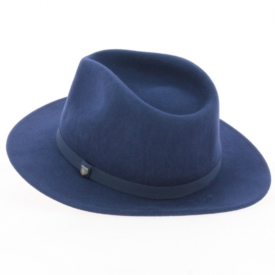 Chapeau Fedora Messer Packable Feutre Laine Marine - Brixton
