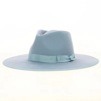 Chapeau Fedora Jo Rancher Feutre Laine Bleu Ciel - Brixton