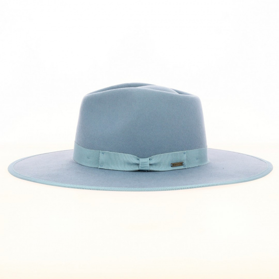 Fedora Jo Rancher Hat Light Blue Wool Felt - Brixton Fedora Jo Rancher Hat Light Blue Wool Felt - Brixton