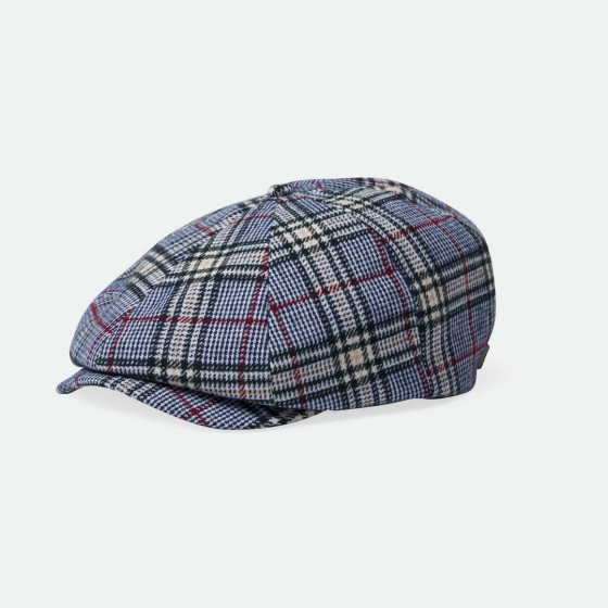 Blue and Bordeaux Checkered Brood Cap - Brixton